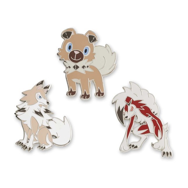 Rockruff & Lycanroc Pokémon Pins (3-Pack)