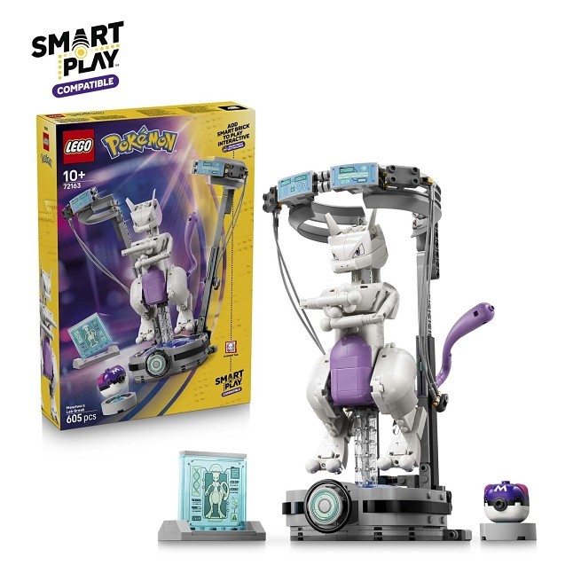 Mewtwo LEGO® Pokémon™ SMART Play™ Set, Plush & Stickers Bundle